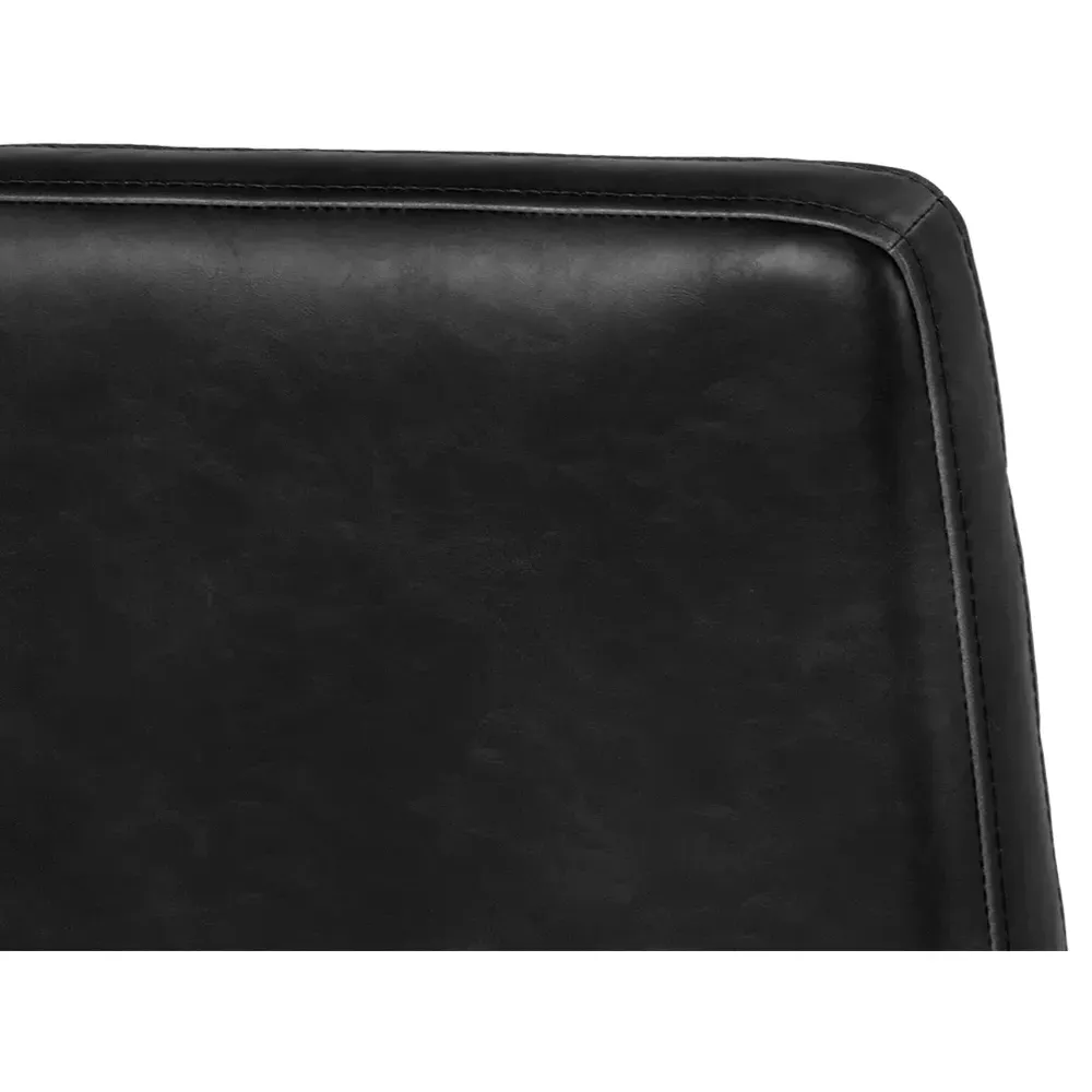 Schwartz Counter Stool - Coal Black, Faux Leather