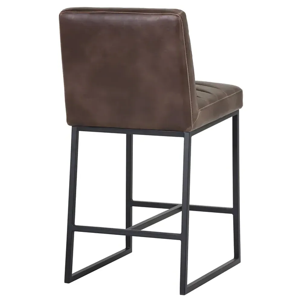 Schwartz Counter Stool - Havana Dark Brown, Faux Leather