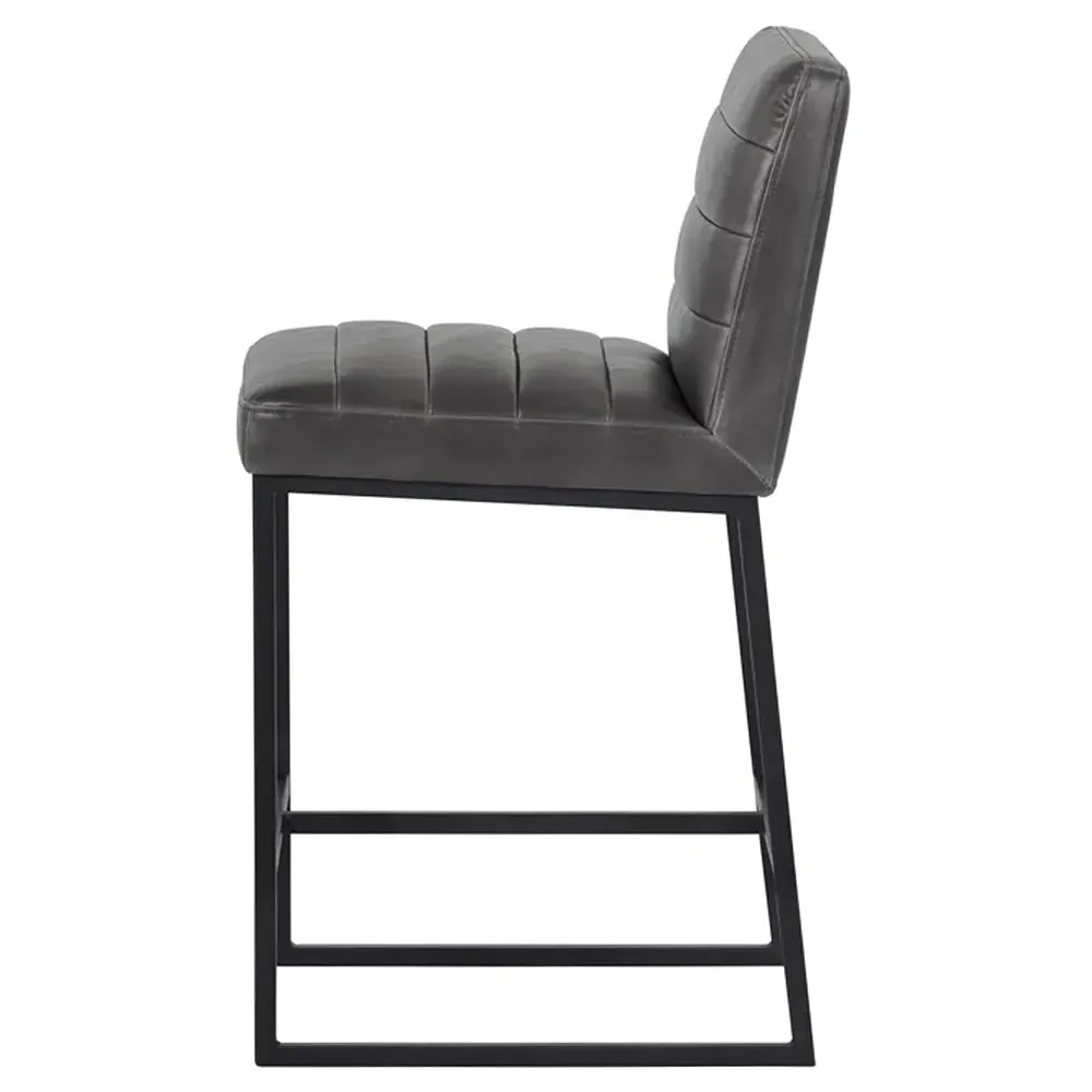 Schwartz Counter Stool - Overcast Grey, Faux Leather