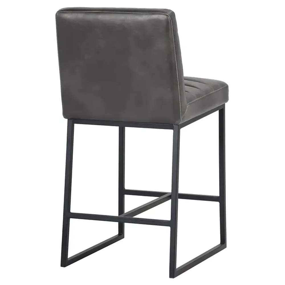 Schwartz Counter Stool - Overcast Grey, Faux Leather