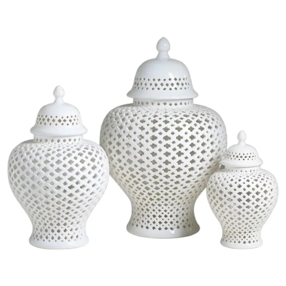 Scipio Large Lidded Ginger Jar - White, Porcelain