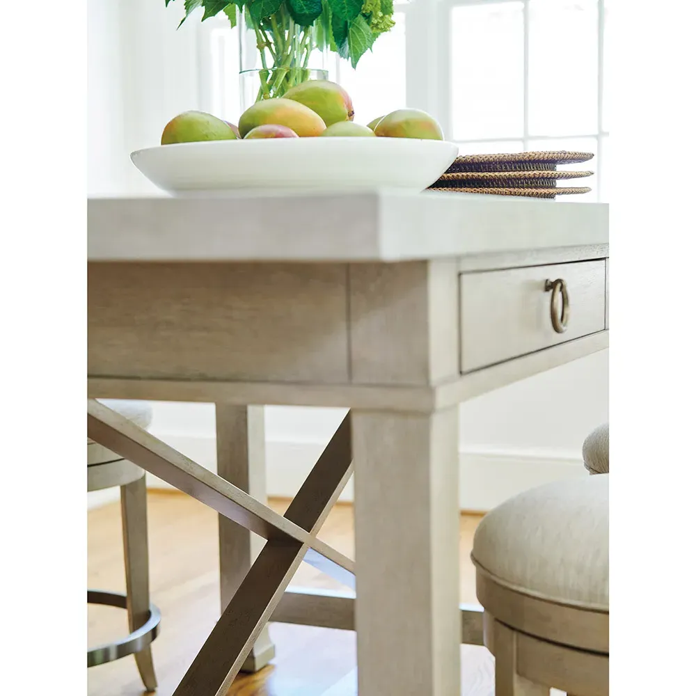 Seaboard Counter Table with Storage - Grey, Concrete
