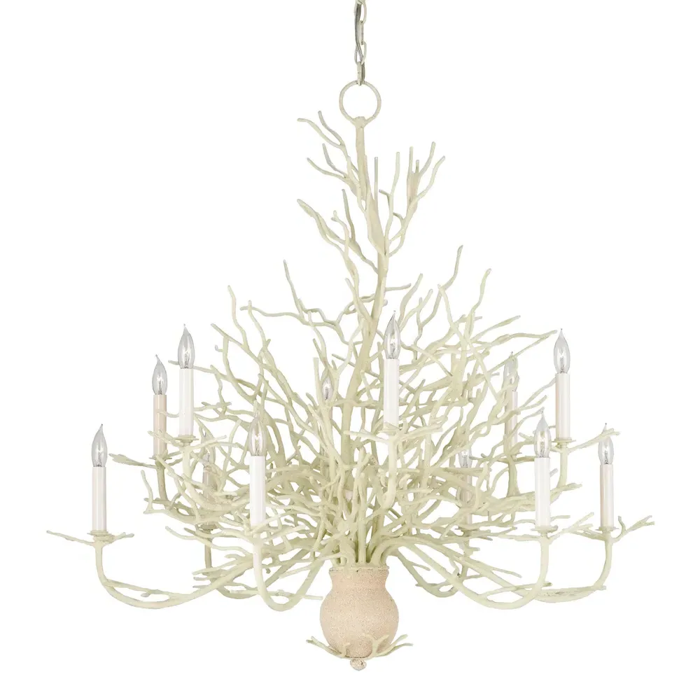 Seasong Large Coral Chandelier - White, Wrought Iron