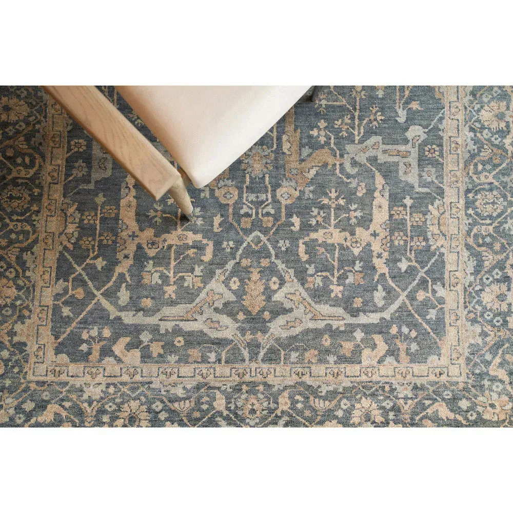 Selah Oushak Hand Knotted Rug - Blue, Wool