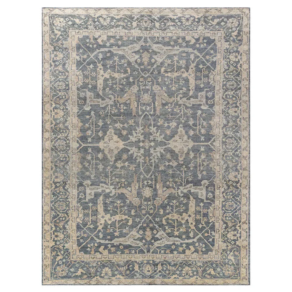 Selah Oushak Hand Knotted Rug Sample - Blue, Wool image