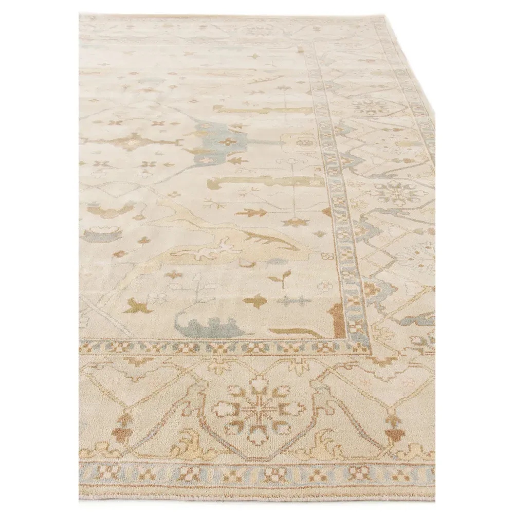 Selah Oushak Patterned Hand Knotted Rug - Brown, Wool