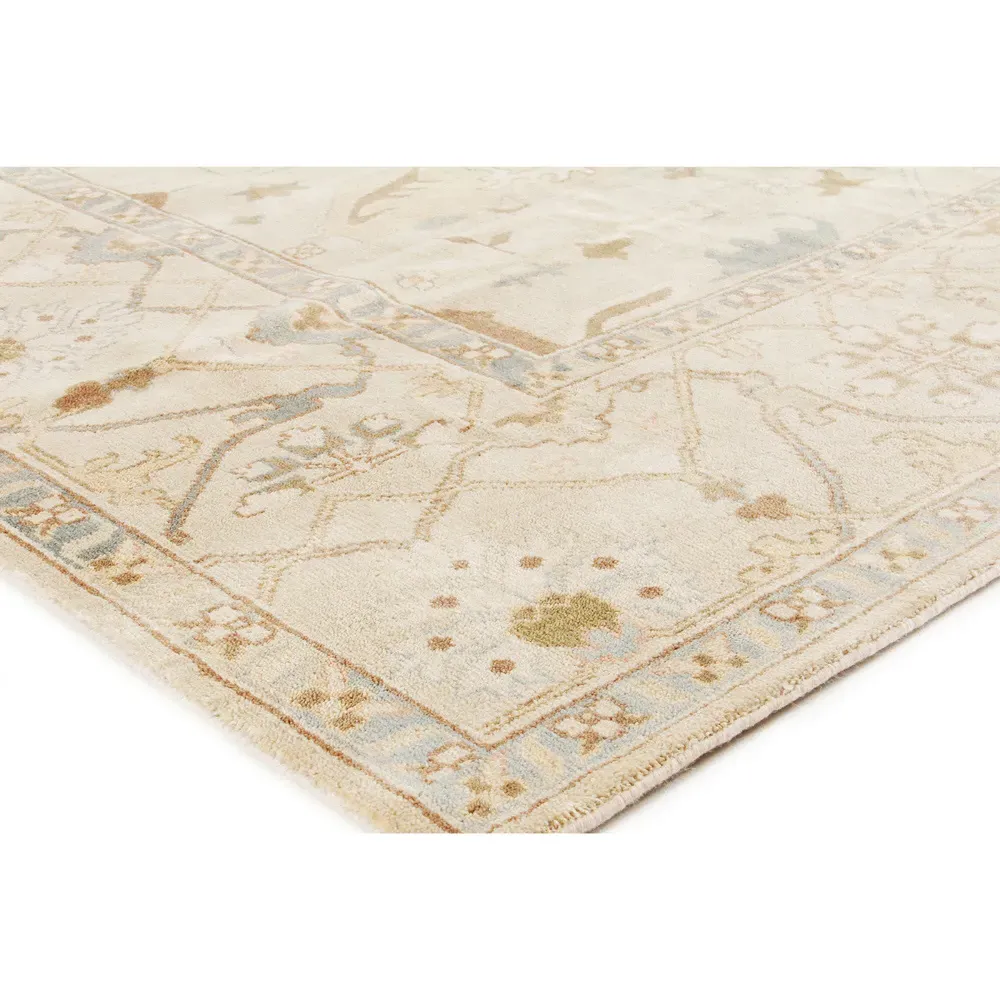 Selah Oushak Patterned Hand Knotted Rug Sample - Brown, Wool