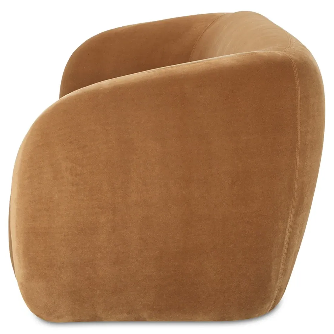 Selena 92" Sofa - Tan, Velvet