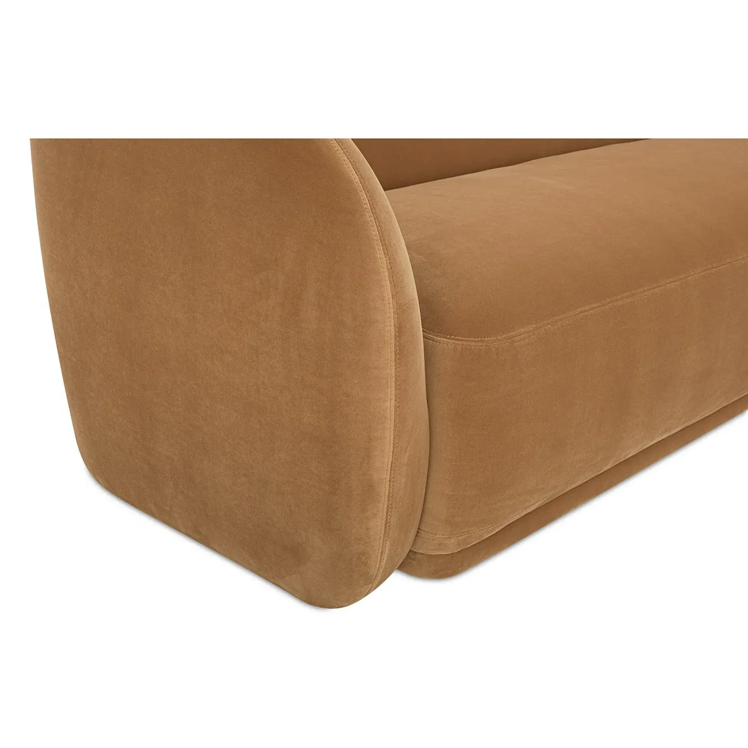 Selena 92" Sofa - Tan, Velvet