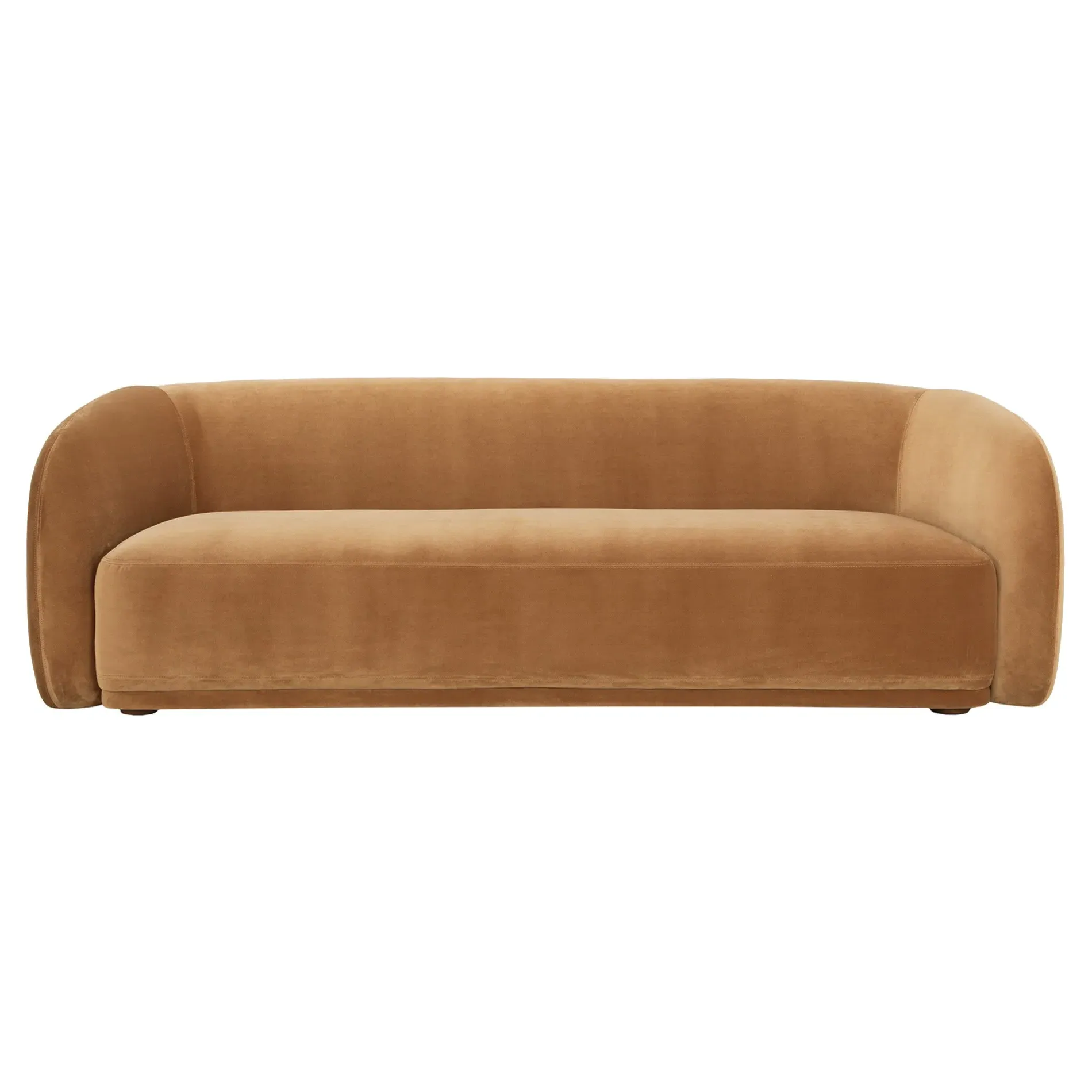 Selena 92" Sofa - Tan, Velvet