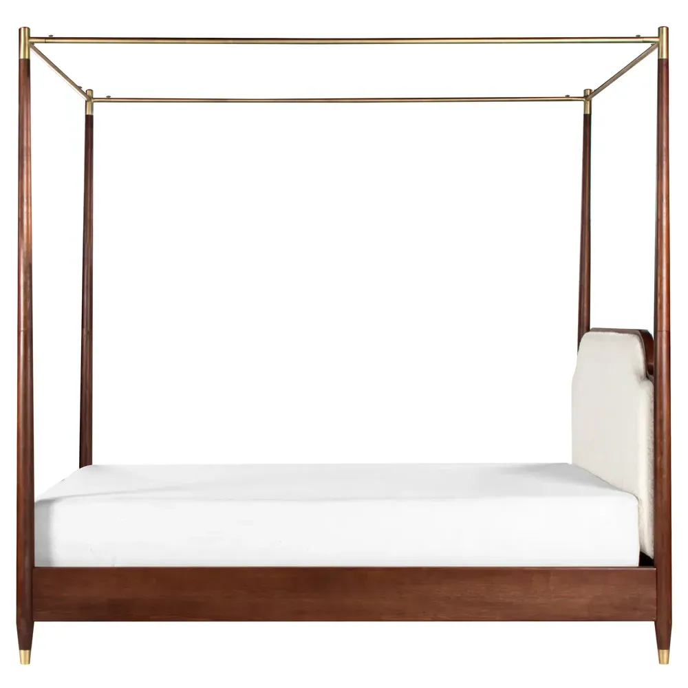 Selena King Size Canopy Bed - Brown, Oak