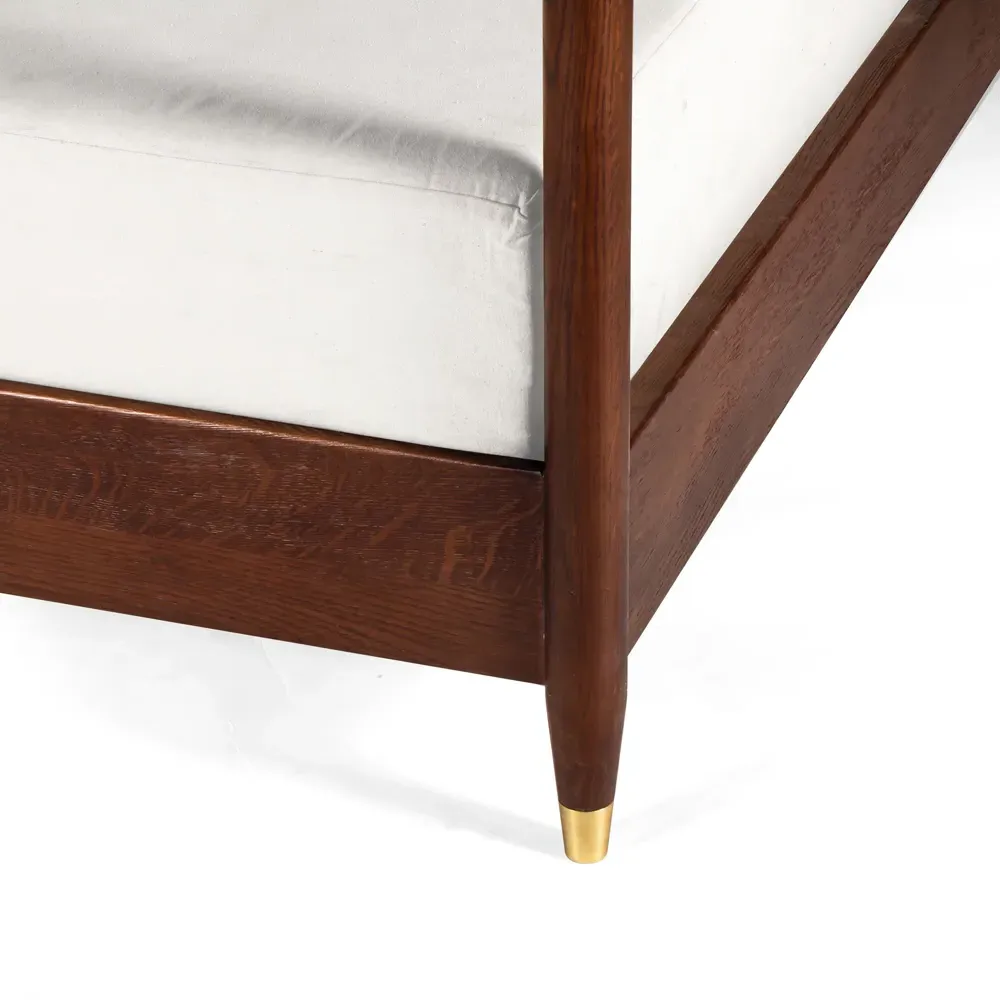 Selena King Size Canopy Bed - Brown, Oak
