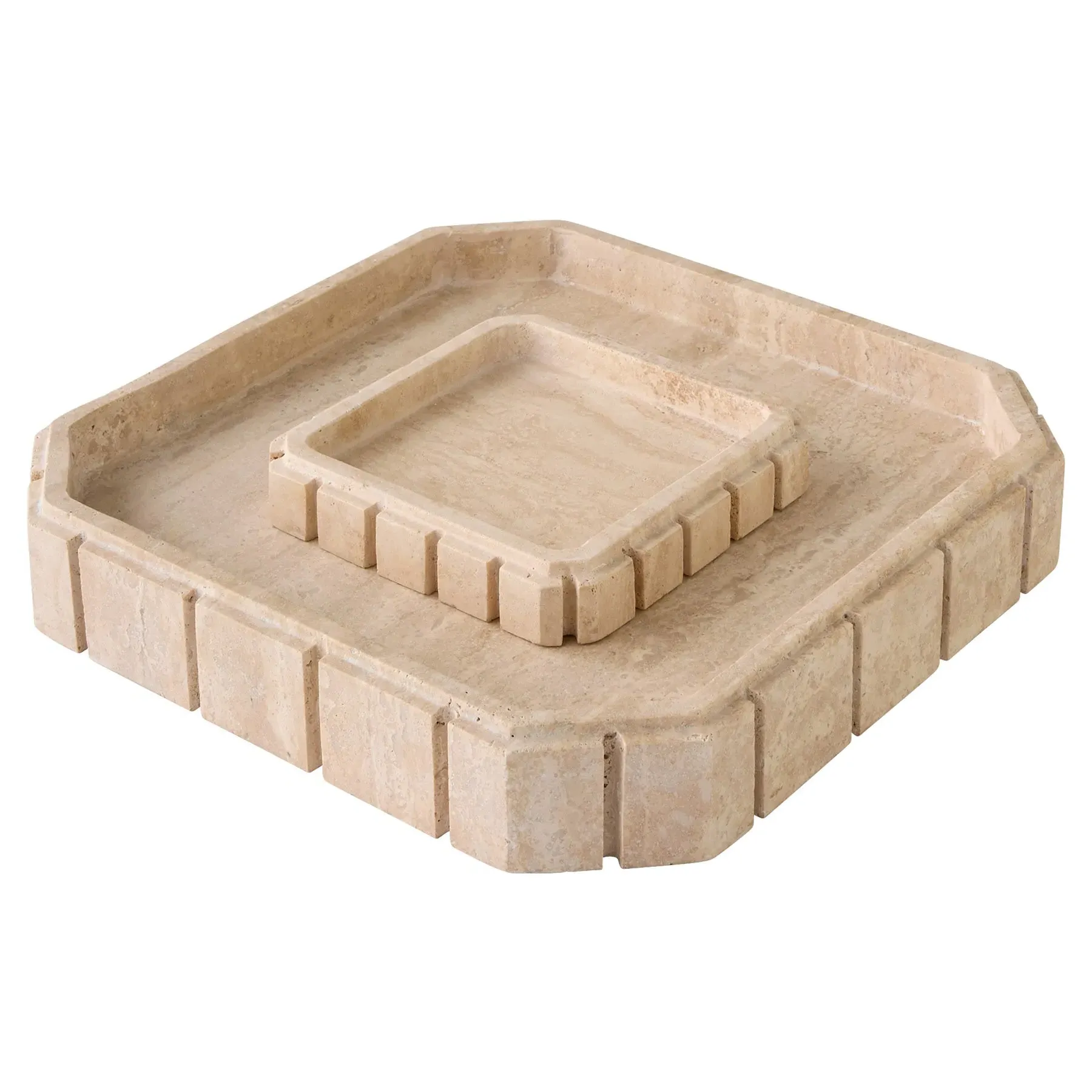 Selena Large Decorative Tray - Beige, Marble