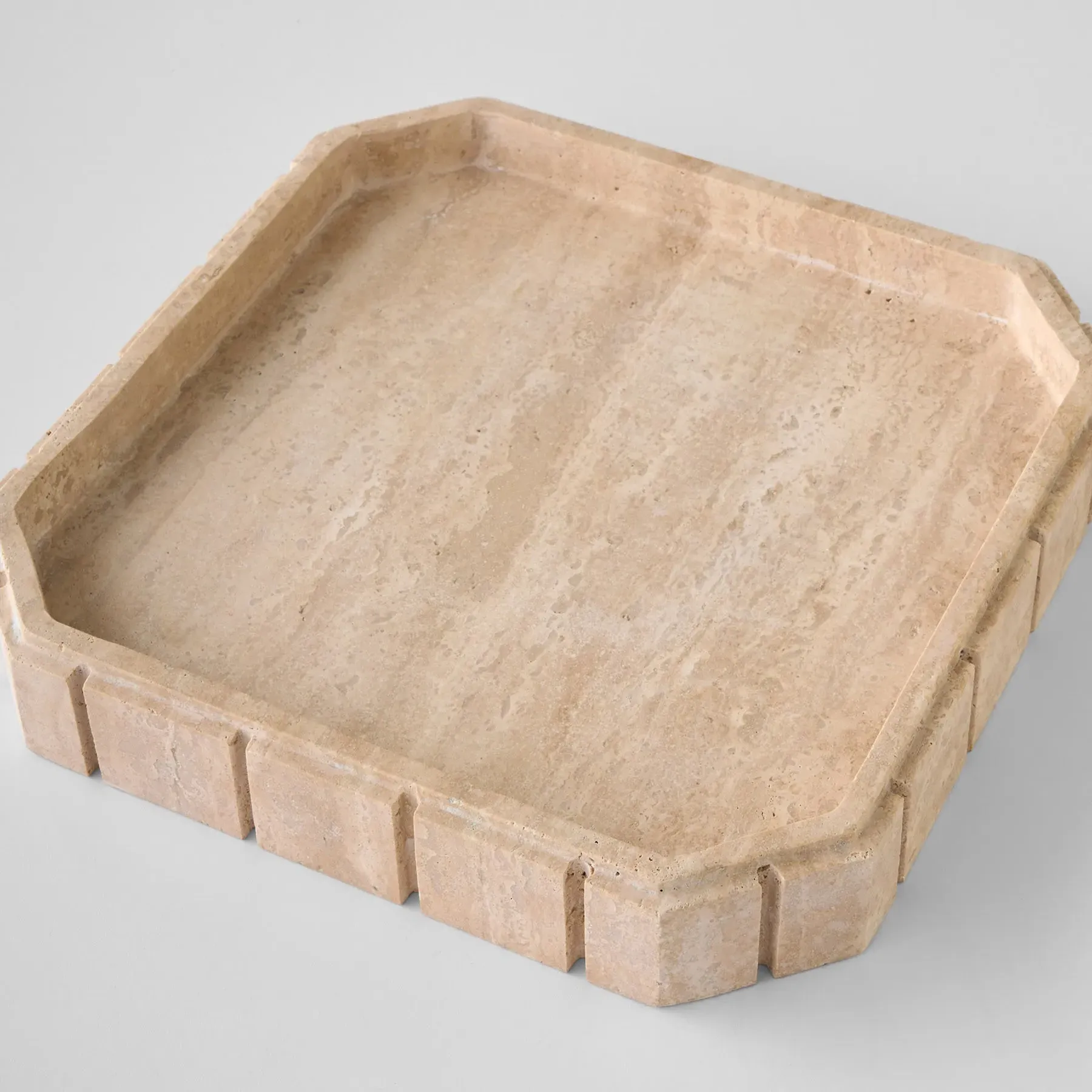 Selena Large Decorative Tray - Beige, Marble