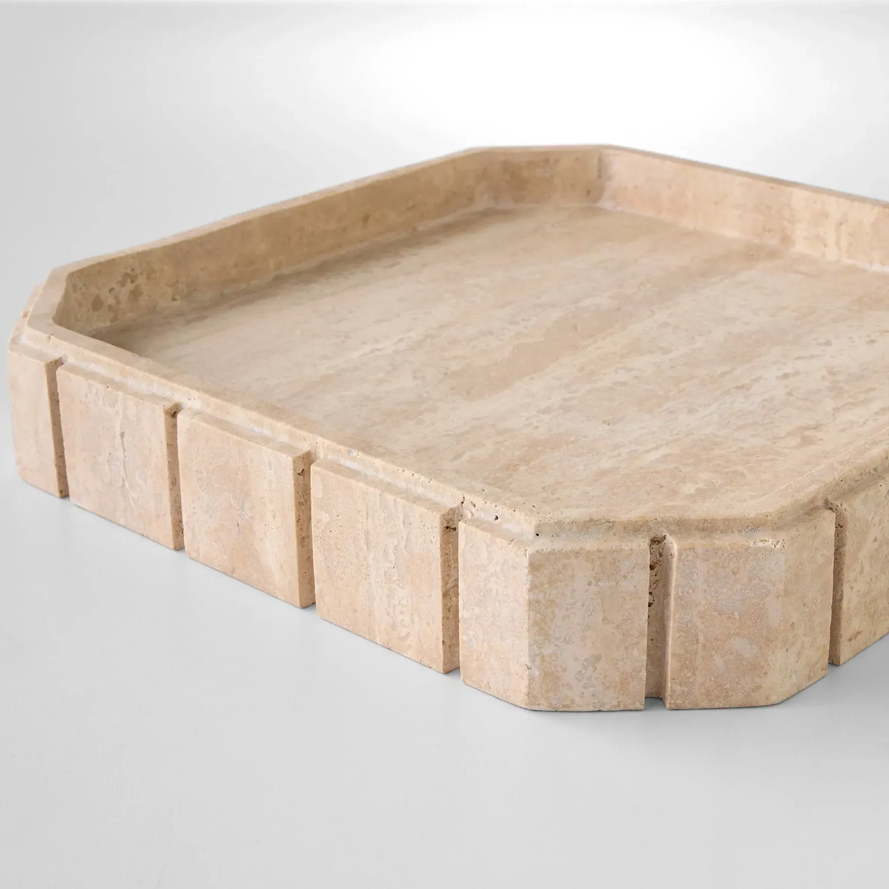 Selena Large Decorative Tray - Beige, Marble