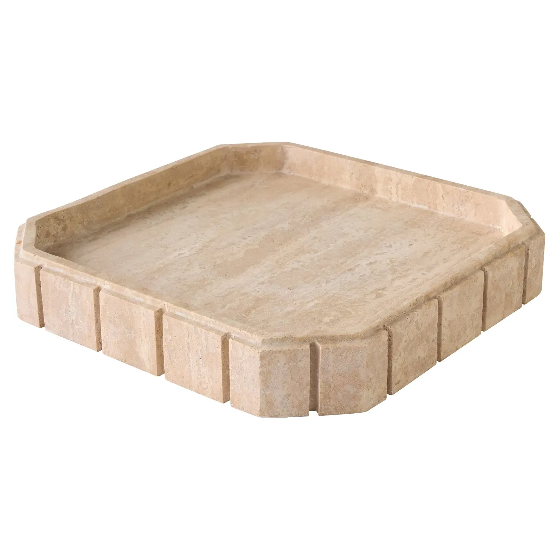 Selena Large Decorative Tray - Beige, Marble