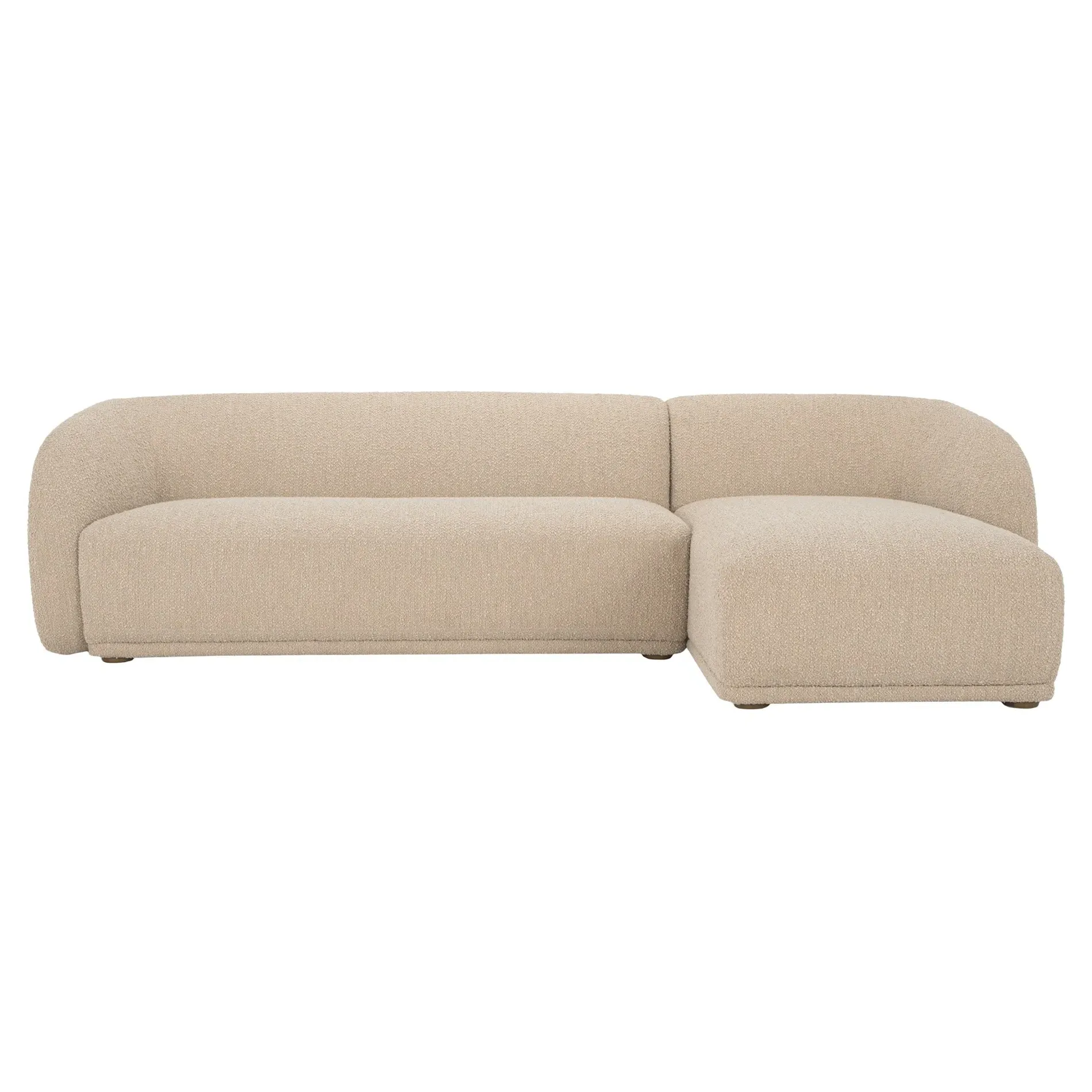 Selena Left Chaise Sectional Sofa - Beige, Boucle