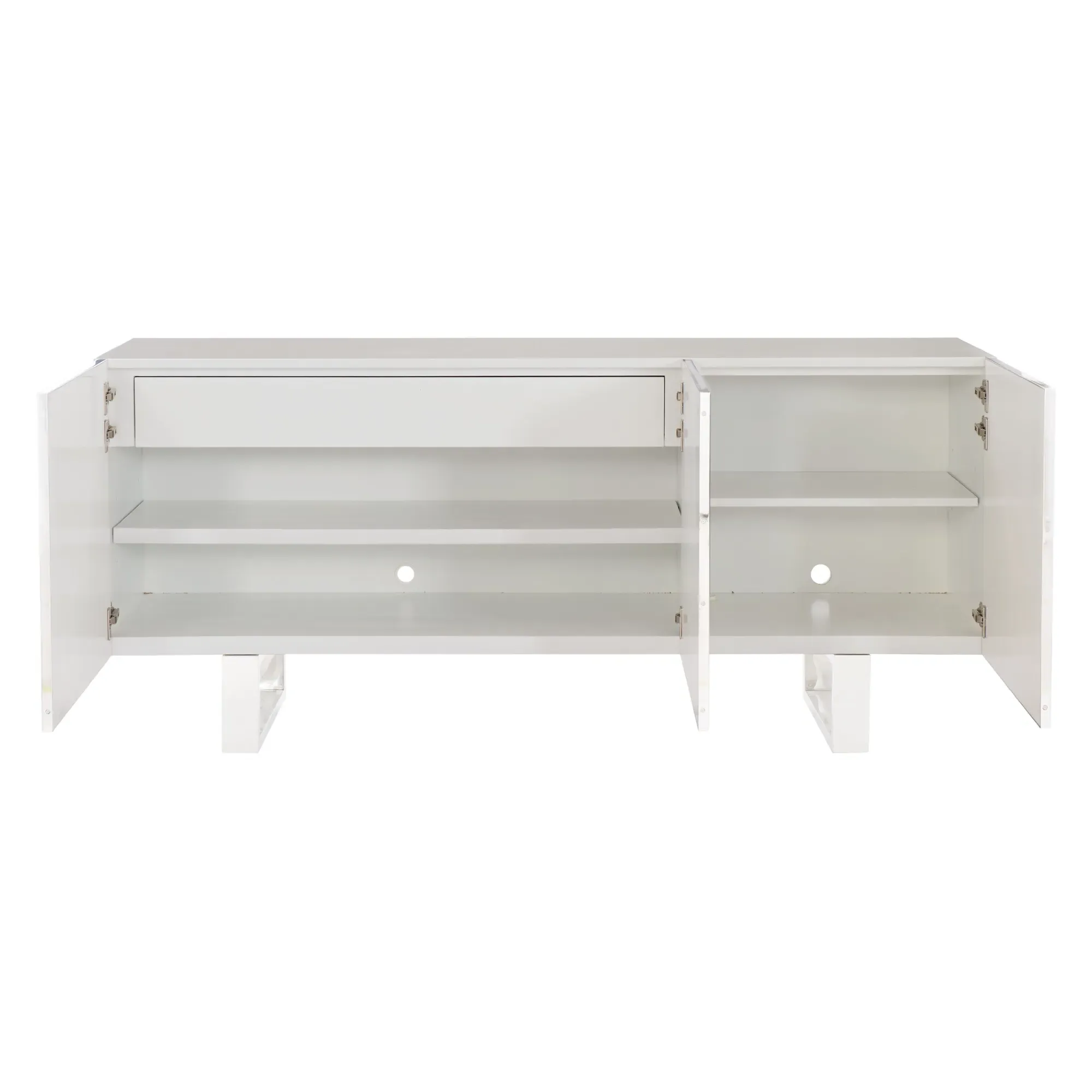 Selena Media Cabinet - White, Capiz Shell