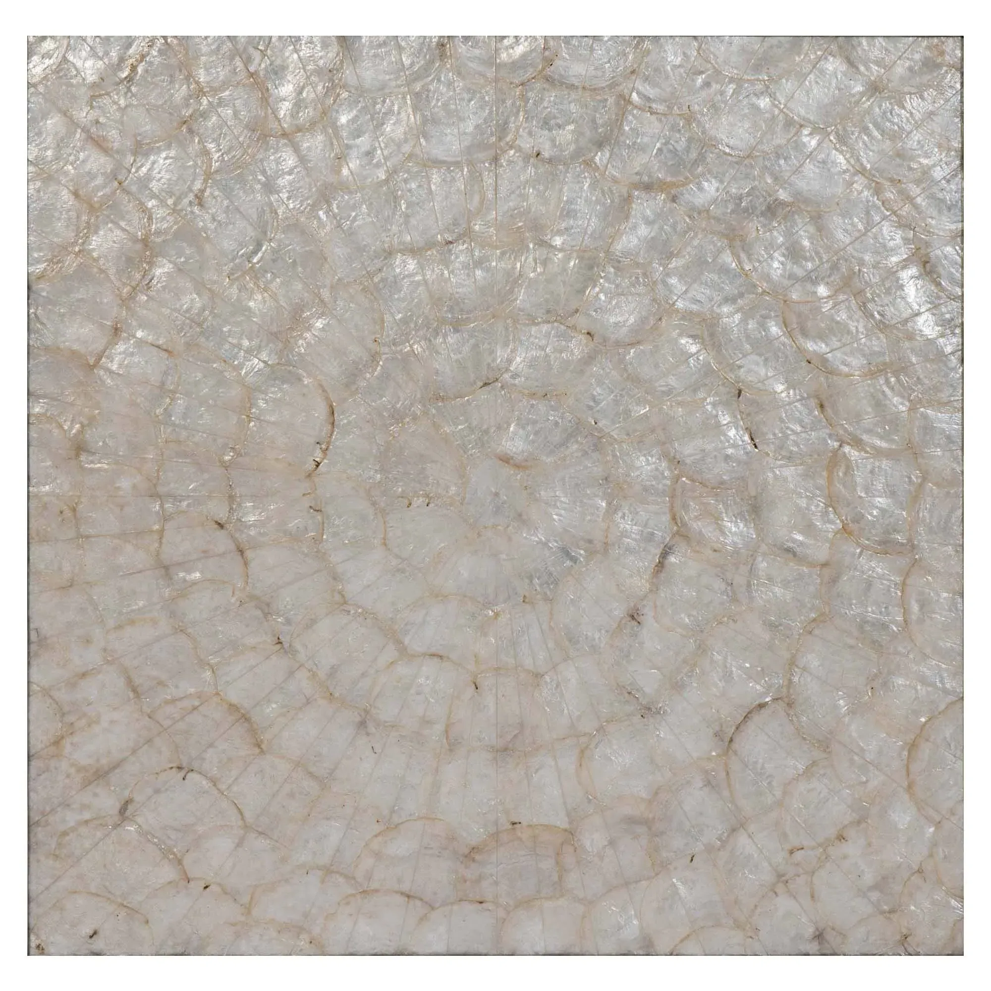 Selena Media Cabinet - White, Capiz Shell