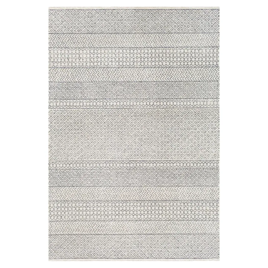 Selena Patterned Rug - Grey, Wool