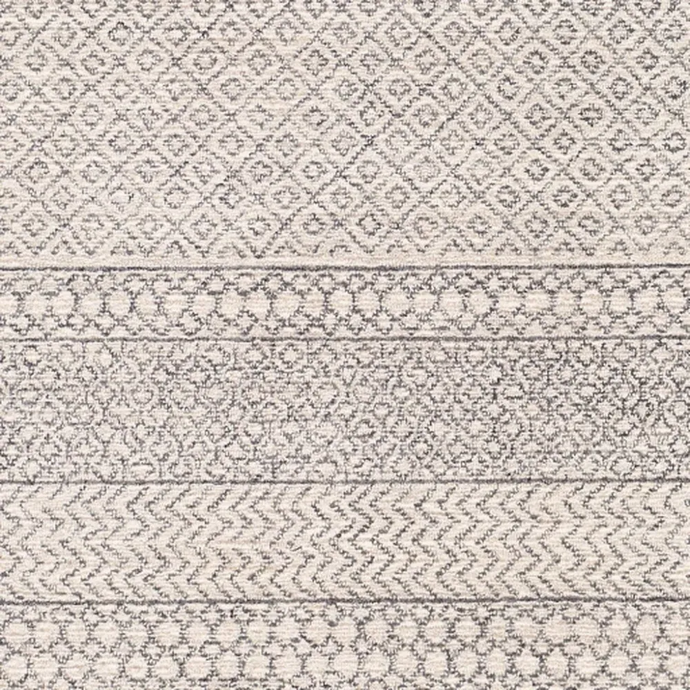 Selena Patterned Rug Sample - Grey, Wool