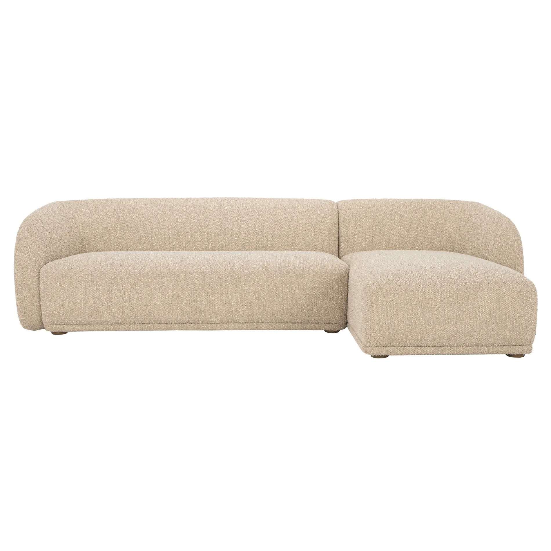 Selena Right Chaise Sectional Sofa - Beige, Boucle