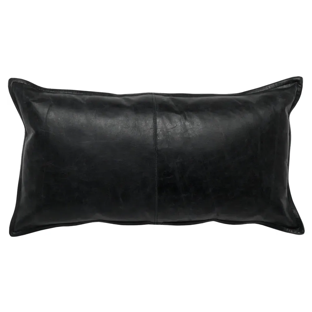 Selene Lumbar Pillow - Black, Leather image