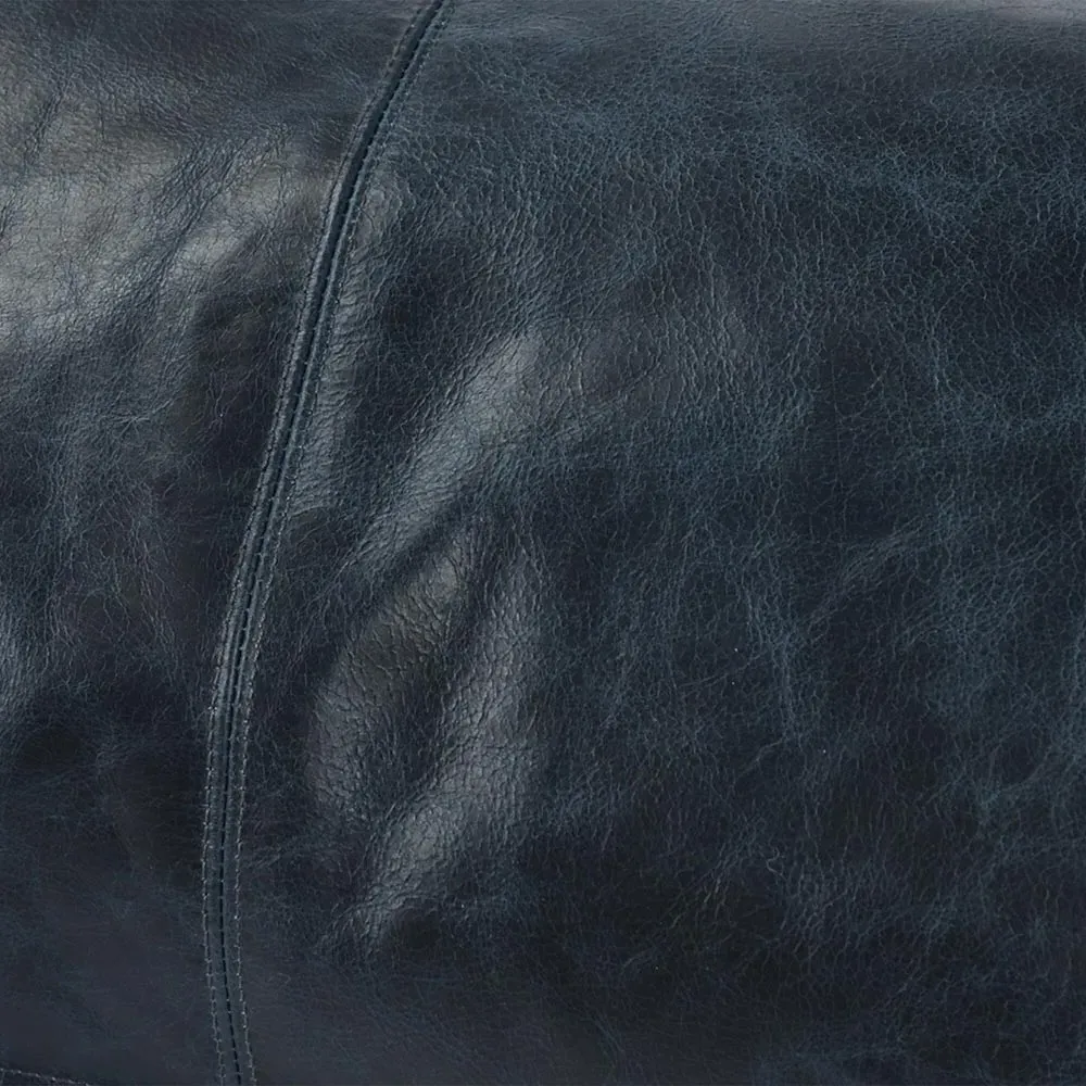 Selene Lumbar Pillow - Dark Blue, Leather