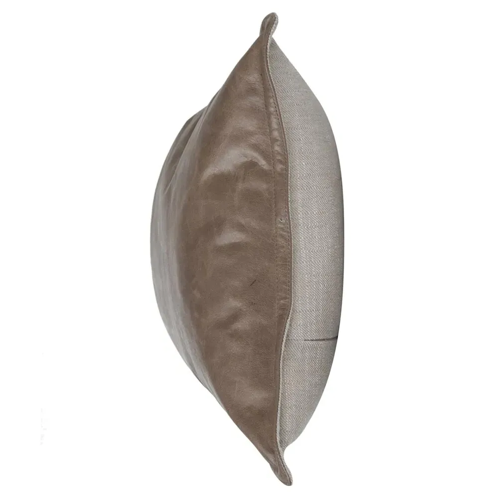 Selene Lumbar Pillow - Taupe, Leather