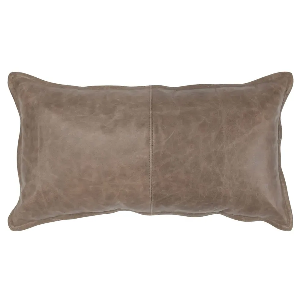 Selene Lumbar Pillow - Taupe, Leather