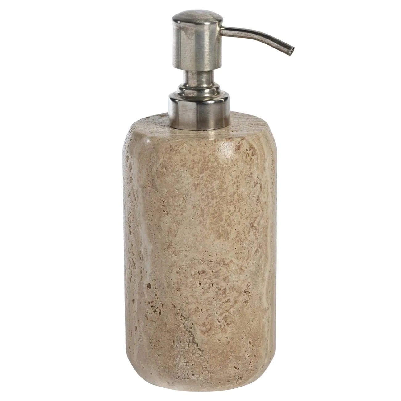 Selene Soap & Lotion Dispenser - Beige, Travertine Marble