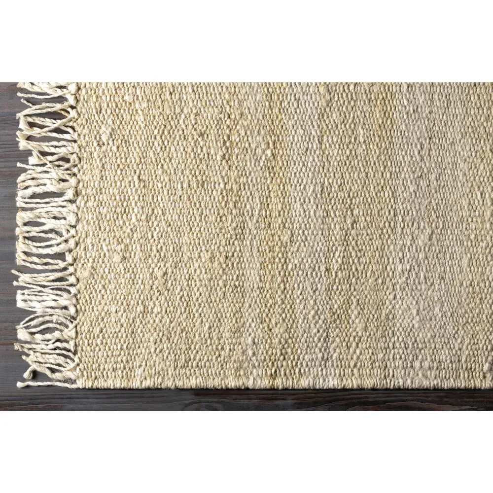 Selina Woven Rug Sample with Fringe - Ivory, Jute