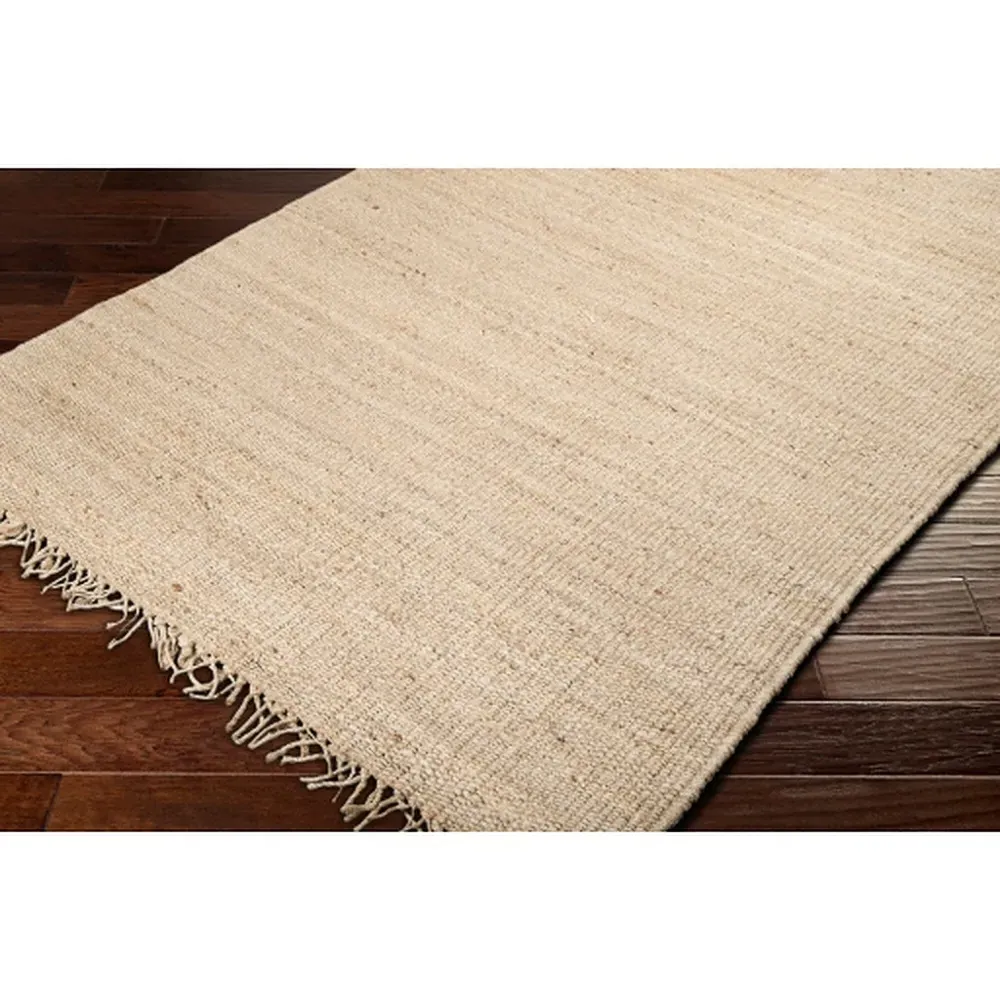 Selina Woven Rug with Fringe - Ivory, Jute