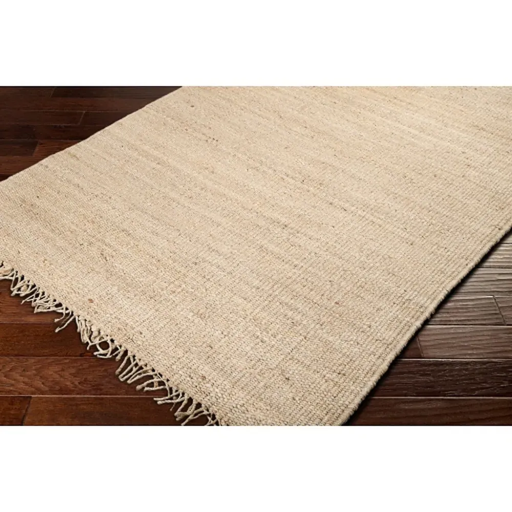 Selina Woven Rug with Fringe - Ivory, Jute