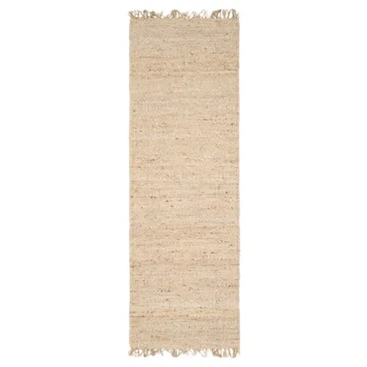 Selina Woven Rug with Fringe - Ivory, Jute