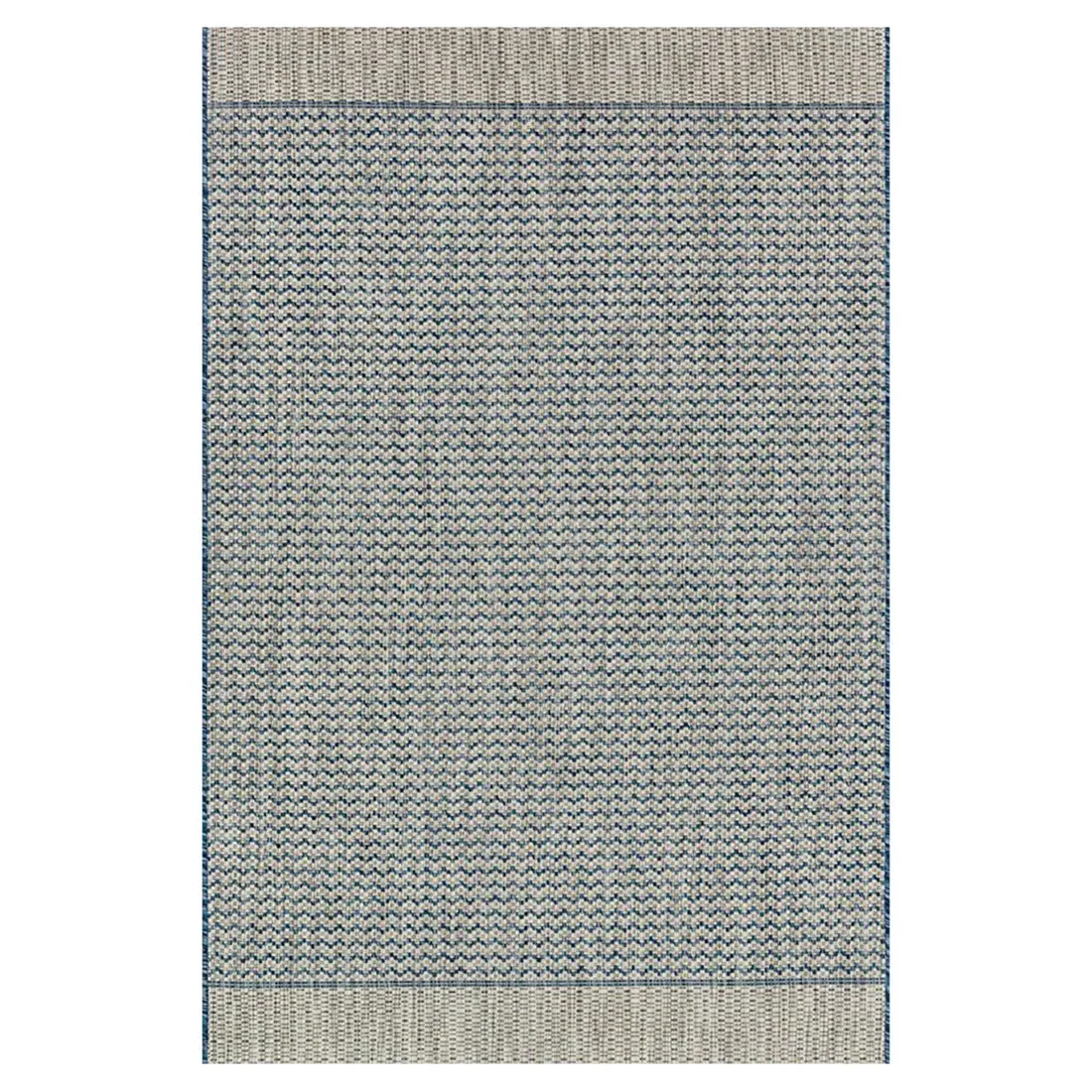 Selric Bazaar Zig Zag Indoor Outdoor Rug - Blue Grey, Polypropylene image