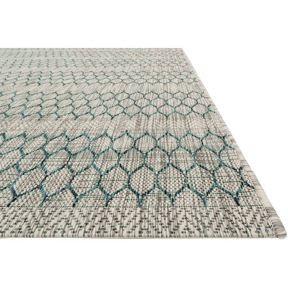 Selric Tulum Indoor Outdoor Rug - Teal Grey, Polypropylene