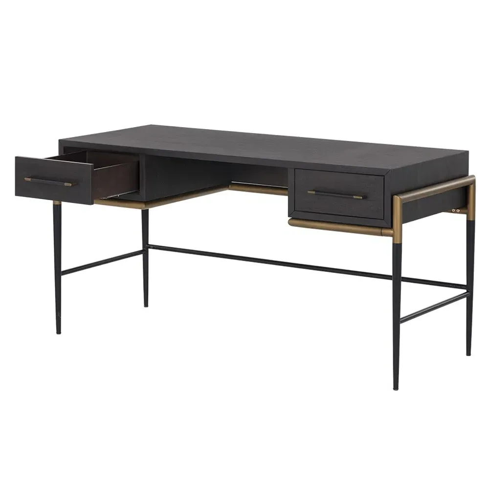 Senesca 2 Drawer Desk - Brown, Acacia Wood