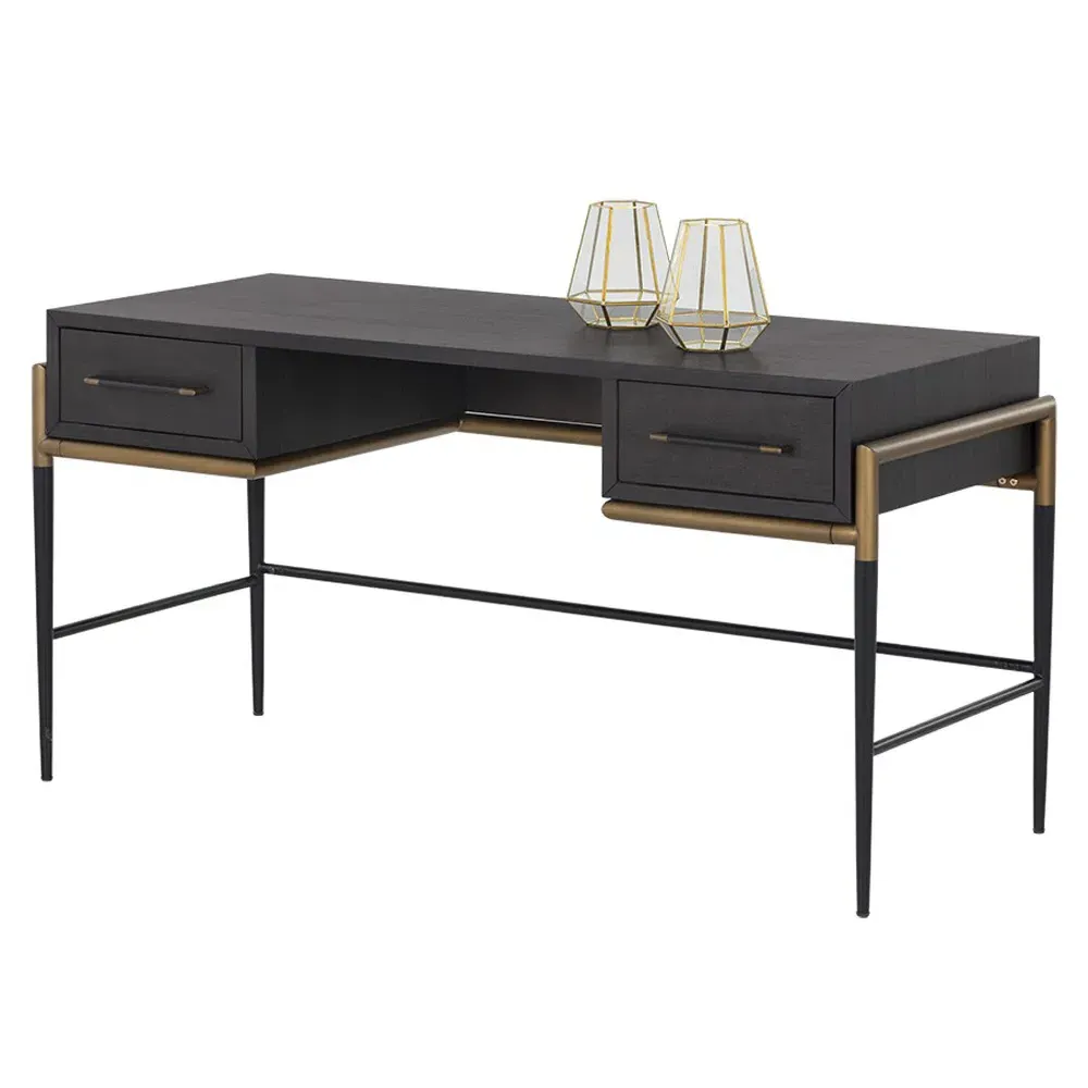 Senesca 2 Drawer Desk - Brown, Acacia Wood