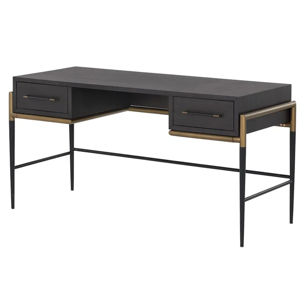 Senesca 2 Drawer Desk - Brown, Acacia Wood