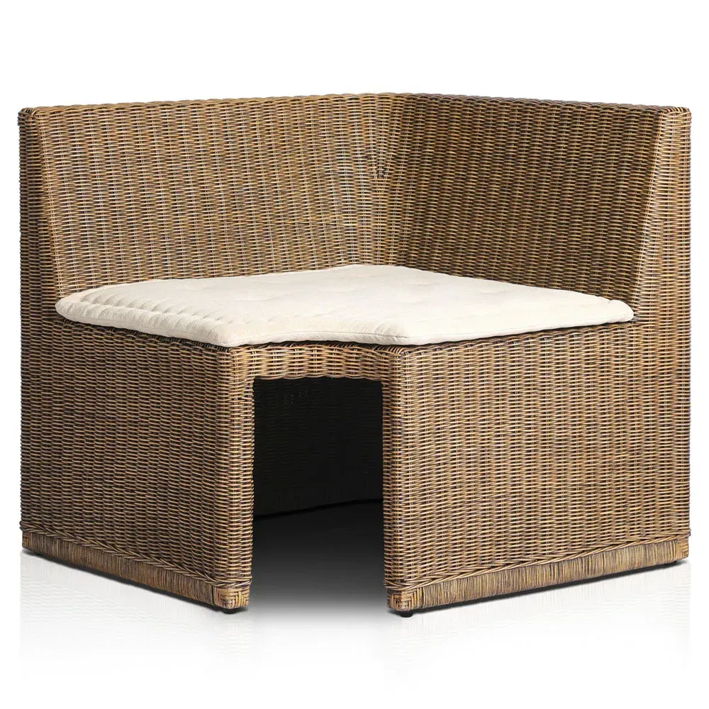 Senna Corner Dining Bench - Beige, Linen