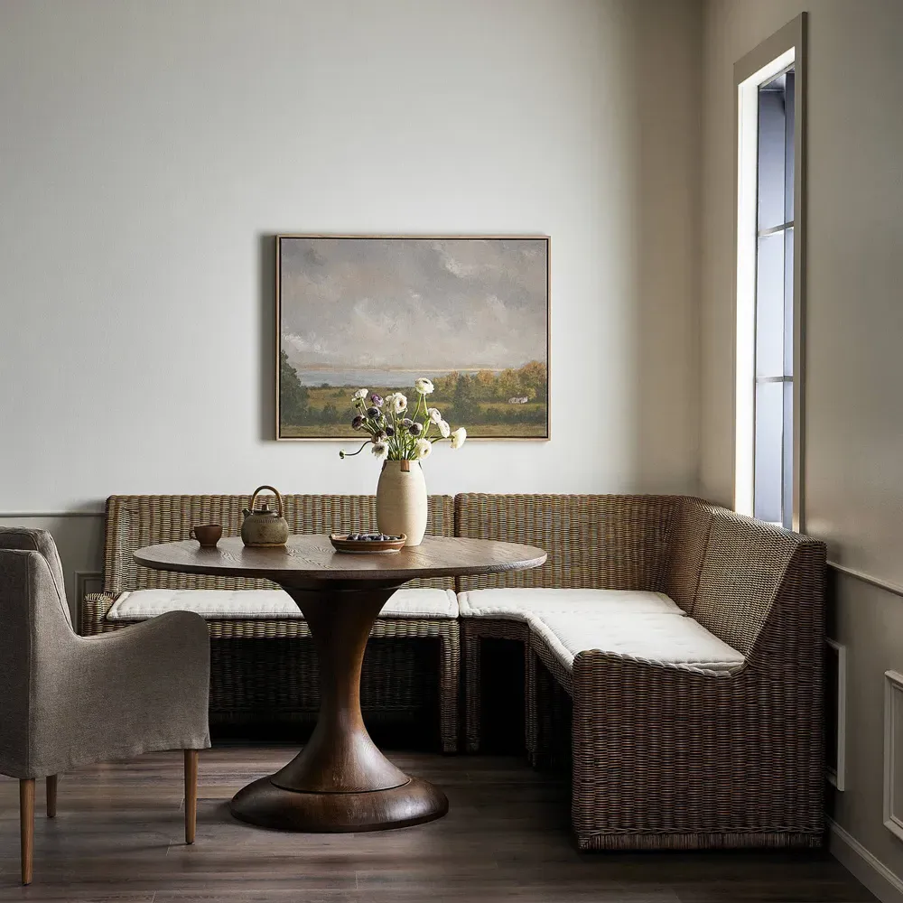 Senna Corner Dining Bench - Beige, Linen