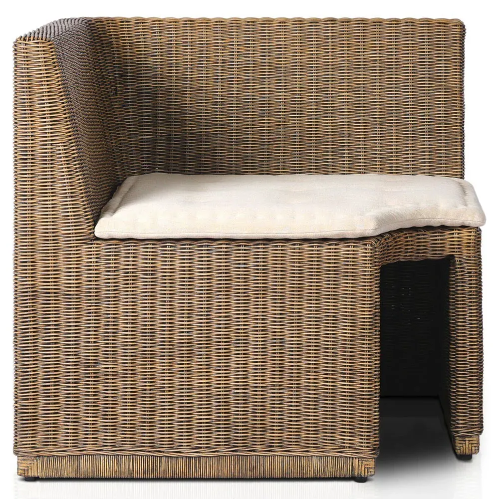 Senna Corner Dining Bench - Beige, Linen