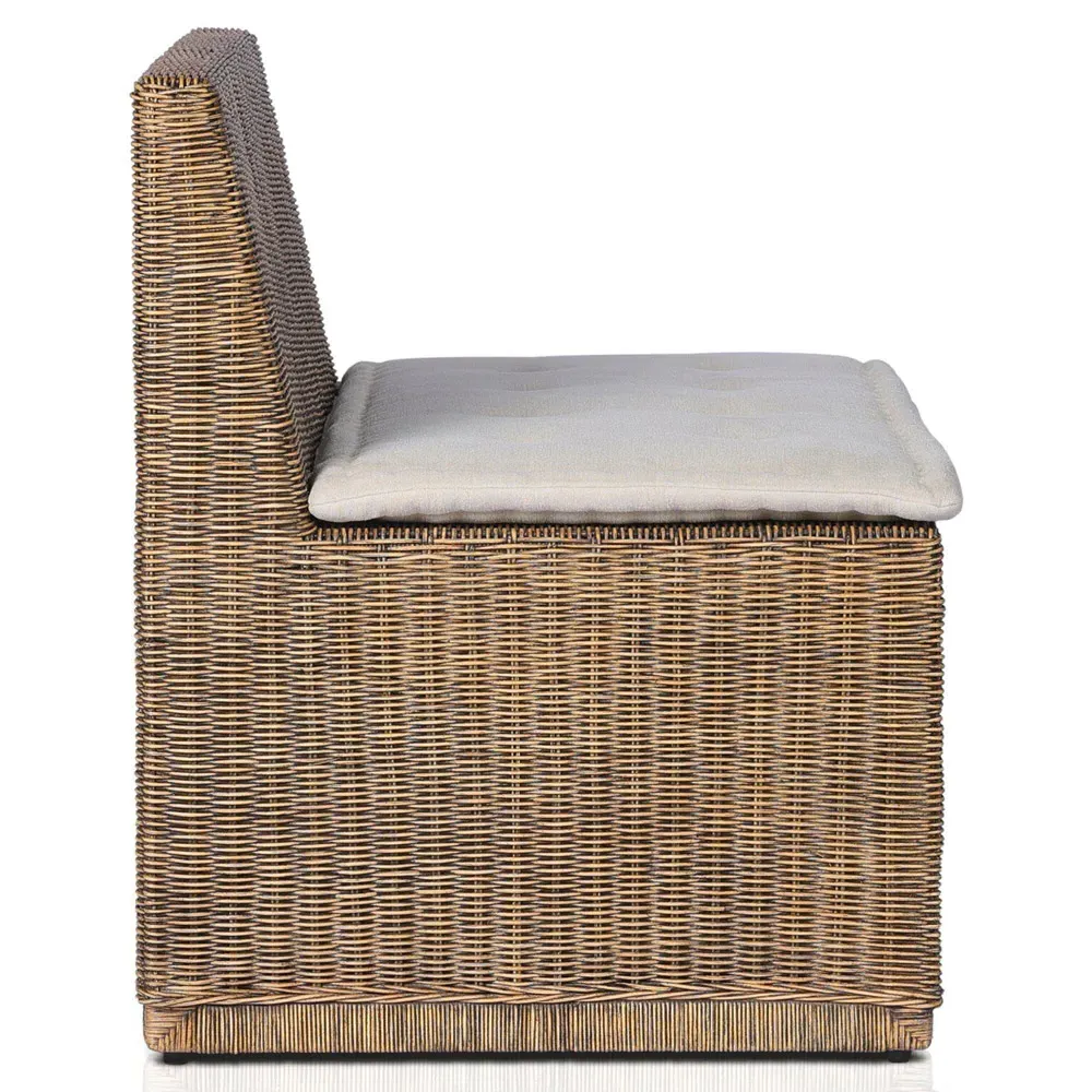 Senna Dining Bench - Beige, Linen