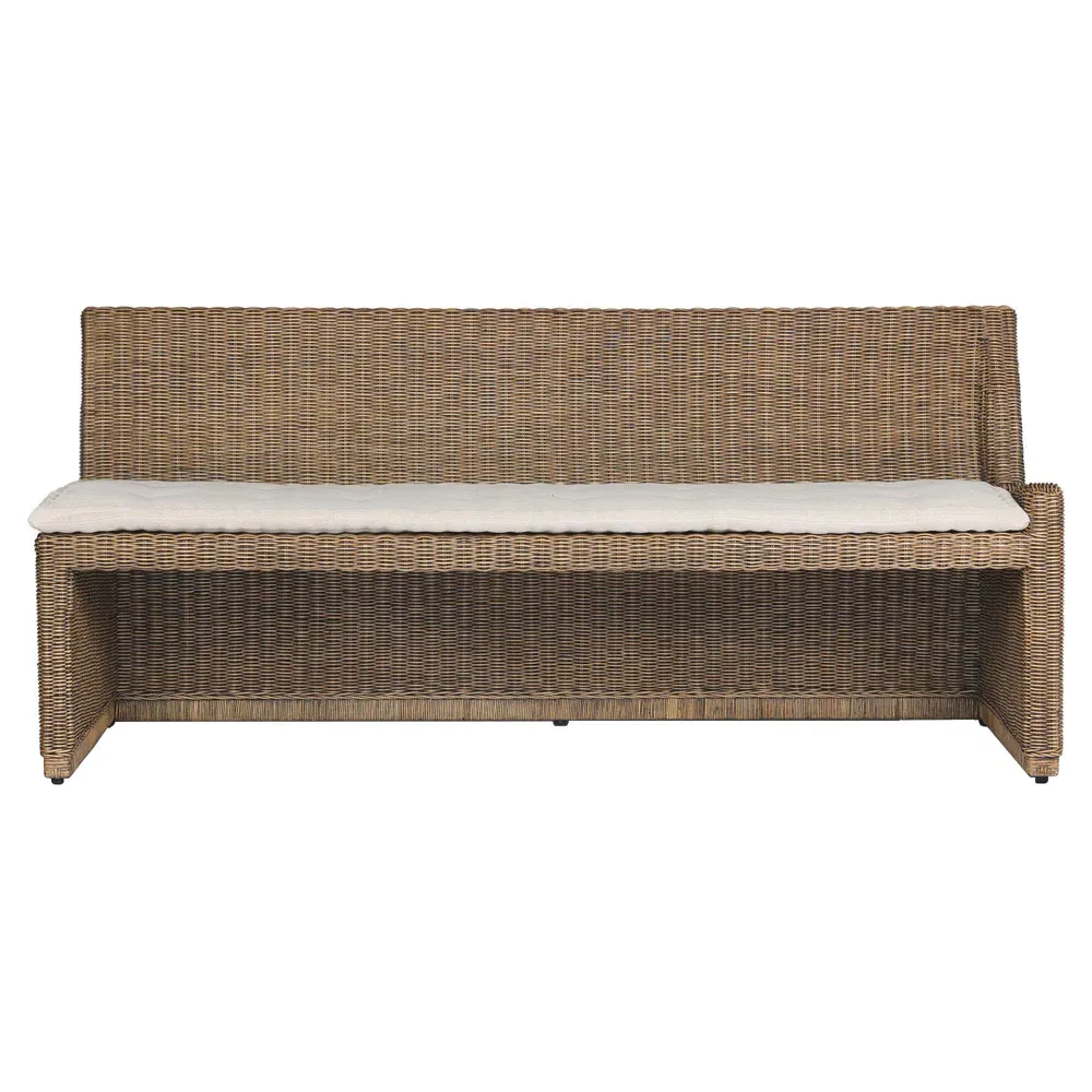 Senna Left Arm Dining Bench - Beige, Linen