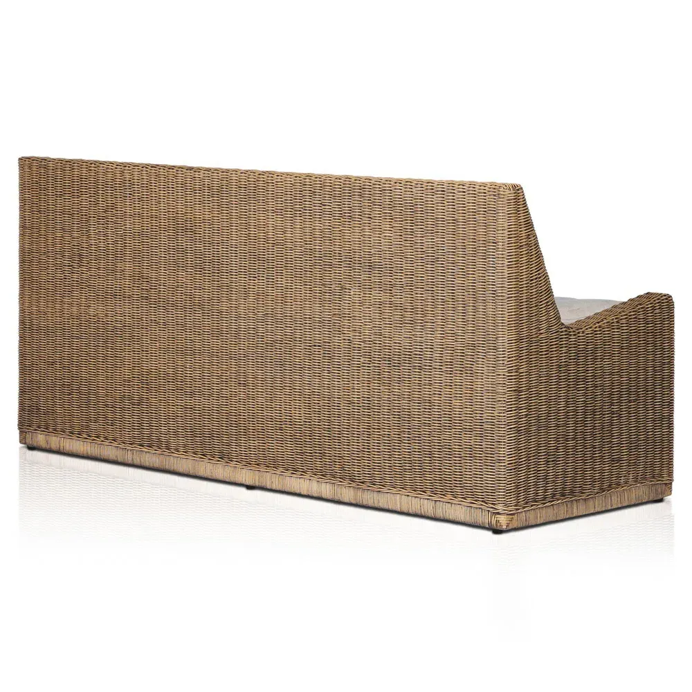 Senna Right Arm Dining Bench - Beige, Linen