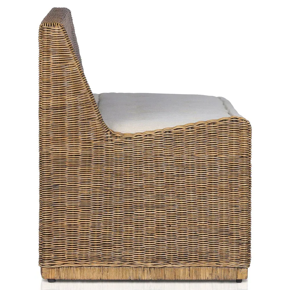 Senna Right Arm Dining Bench - Beige, Linen