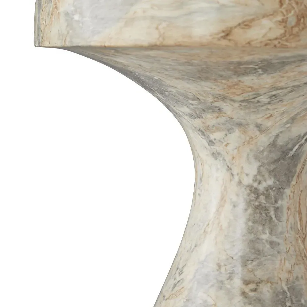 Serafina Round Side Table - Grey, Faux Marble