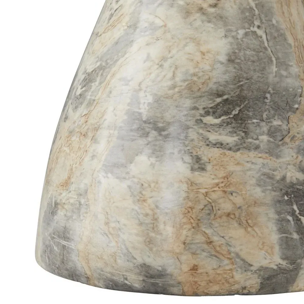 Serafina Round Side Table - Grey, Faux Marble