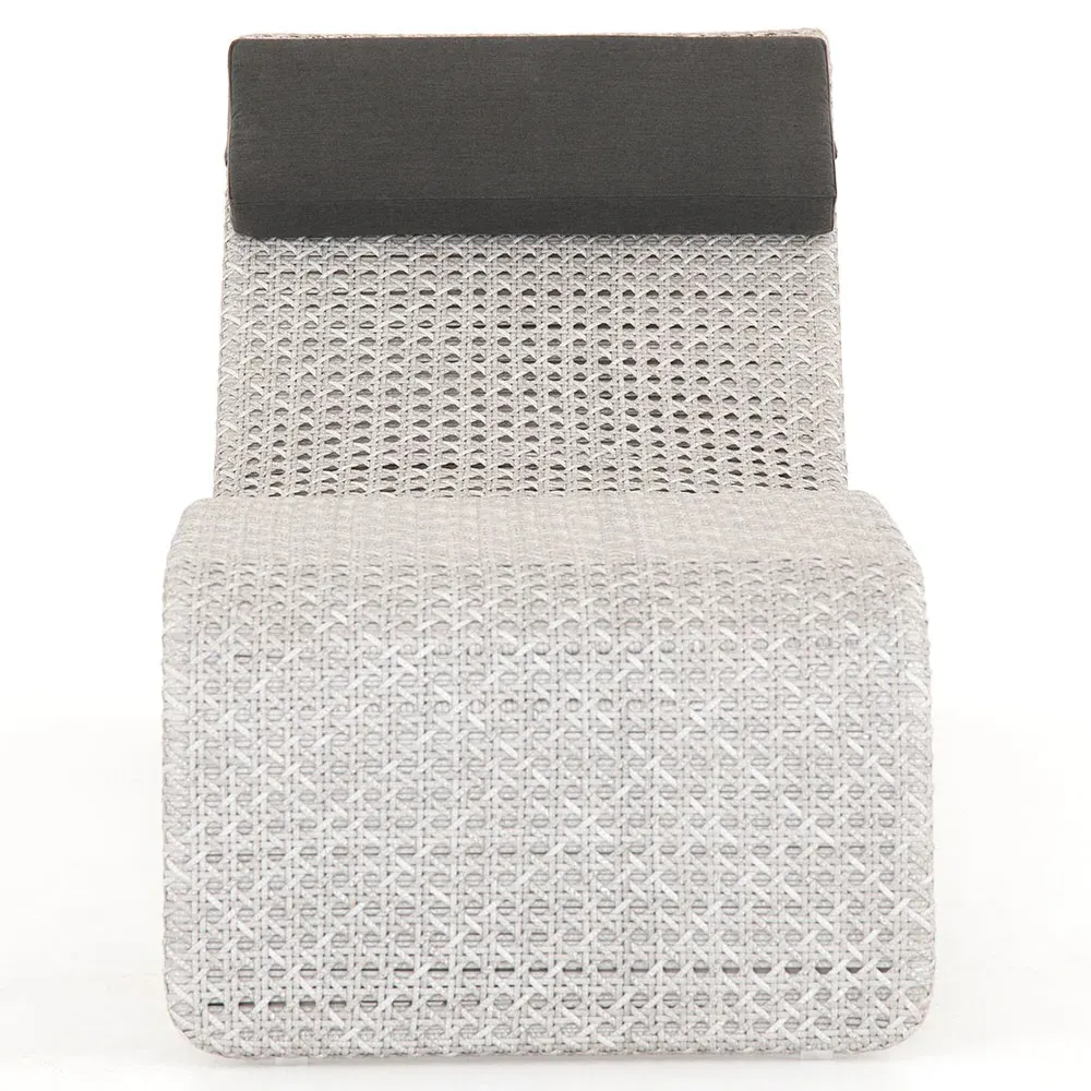 Serena Woven Outdoor Chaise Lounge - Off White, Polyethylene